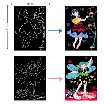 Набор для творчества скретч-арт Avenir Феи, 8 листов (CH1676) - Pampik - 5