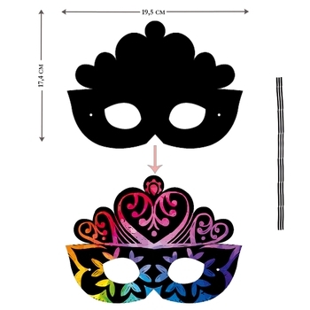 Набор для творчества скретч-арт Avenir Королевская маска, 3 листа (CH1429) - Pampik - 3