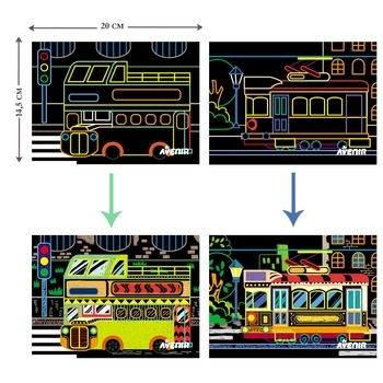 Набор для творчества скретч-арт Avenir Транспорт, 8 листов (CH191681) - Pampik - 4
