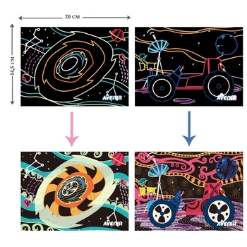 Набір для творчості скретч-арт Avenir Космос, 8 аркушів (CH191678) - Pampik - 5