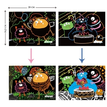 Набор для творчества скретч-арт Avenir Монстр, 8 листов (CH191680) - Pampik - 6