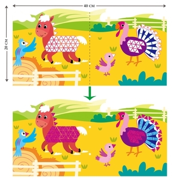 Набір для творчості Avenir Аплікація-мозаїка Фермерські тварини, 600 елементів (CH191592) - Pampik - 3