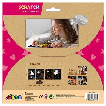 Набор для творчества скретч-арт Avenir Волшебные единороги, 4 листа (CH1545) - Pampik - 3
