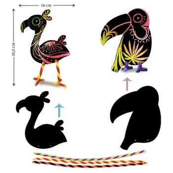 Набор для творчества скретч-арт Avenir Фламинго, 4 листа (CH1426) - Pampik - 3