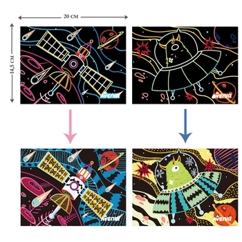 Набір для творчості скретч-арт Avenir Космос, 8 аркушів (CH191678) - Pampik - 7