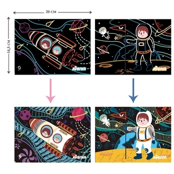 Набір для творчості скретч-арт Avenir Космос, 8 аркушів (CH191678) - Pampik - 4