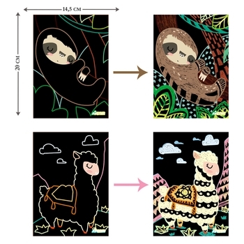 Набор для творчества скретч-арт Avenir Волшебные животные, 4 листа (CH1542) - Pampik - 5