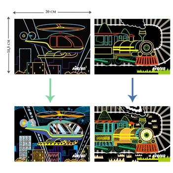 Набор для творчества скретч-арт Avenir Транспорт, 8 листов (CH191681) - Pampik - 6