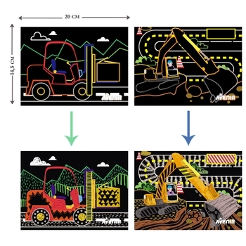 Набор для творчества скретч-арт Avenir Строительство, 8 листов (CH191679) - Pampik - 4