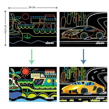 Набор для творчества скретч-арт Avenir Транспорт, 8 листов (CH191681) - Pampik - 5