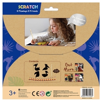 Набор для творчества скретч-арт Avenir Фламинго, 4 листа (CH1426) - Pampik - 5