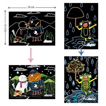 Набор для творчества скретч-арт Avenir Монстр, 8 листов (CH191680) - Pampik - 4