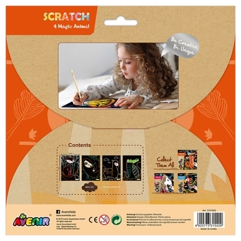 Набор для творчества скретч-арт Avenir Волшебные животные, 4 листа (CH1542) - Pampik - 3