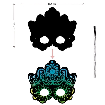 Набор для творчества скретч-арт Avenir Королевская маска, 3 листа (CH1429) - Pampik - 4