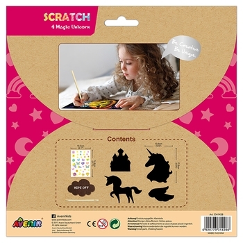 Набор для творчества скретч-арт Avenir Единорог, 4 листа (CH1428) - Pampik - 5
