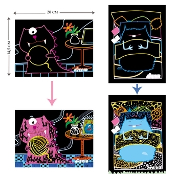 Набор для творчества скретч-арт Avenir Монстр, 8 листов (CH191680) - Pampik - 5