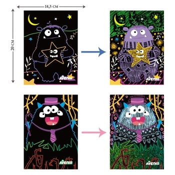 Набор для творчества скретч-арт Avenir Монстр, 8 листов (CH191680) - Pampik - 3