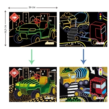 Набор для творчества скретч-арт Avenir Строительство, 8 листов (CH191679) - Pampik - 3