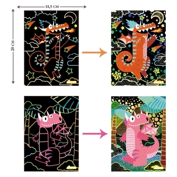 Набір для творчості скретч-арт Avenir Чарівні дракони, 4 листа (CH1544) - Pampik - 4