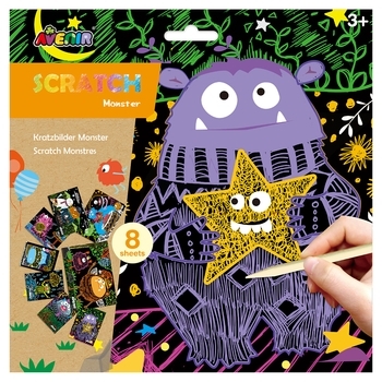 Набор для творчества скретч-арт Avenir Монстр, 8 листов (CH191680) - Pampik