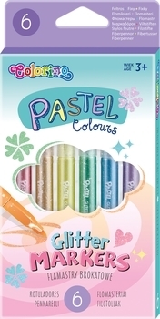 Фломастери з блискітками CoolPack Пастель, 6 кольорів (82565PTR) - Pampik