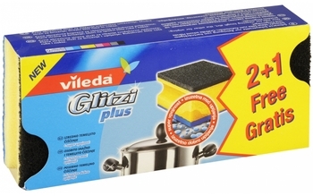 Губка кухонна Vileda Glitzi plus для каструль, 3 шт. - Pampik