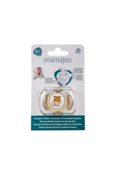 Силиконовая ортодонтическая пустышка Mamajoo Тигр, 0-6 мес., бежевый с белым (MMJ3428) - Pampik - 2