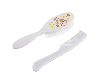 Гребінець і щітка для волосся Baby Team, білий (7105) - Pampik - 3