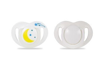 Силиконовая ортодонтическая пустышка Mamajoo Месяц, 12+ мес., белый, 2 шт. (MMJ3916) - Pampik