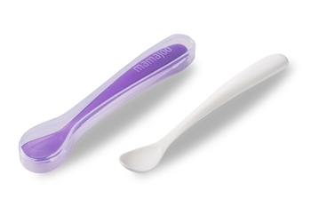 Набор ложек Mamajoo с контейнером, фиолетовый с белым, 2 шт. (MMJ2773) - Pampik