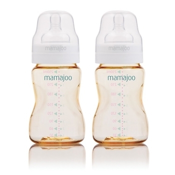 Бутылочка для кормления Mamajoo Gold М, 6+ мес., 250 мл, 2 шт. (MMJ1622) - Pampik