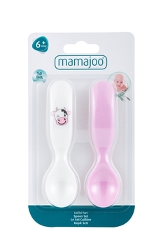 Набор ложек Mamajoo Коровка, розовый с белым, 2 шт. (MMJ4180) - Pampik - 2