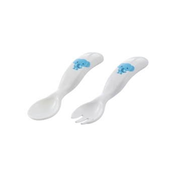 Вилка и ложка Mamajoo Слоник, белый (MMJ3329) - Pampik