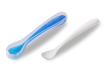 Набір ложок Mamajoo з контейнером, синій з білим, 2 шт. (MMJ2773) - Pampik