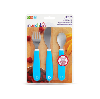 Набор столовых приборов Munchkin Splash, 3 предмета, нержавеющая сталь, голубой (012110.03) - Pampik - 5