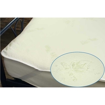 Наматрацник-поверхня Руно Aloe Vera, на гумці, водонепроникний, 190х180 см, молочний (819Aloe Vera) - Pampik