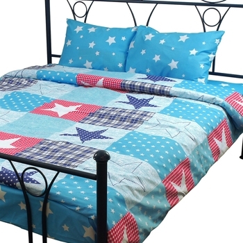 Комплект постільної білизни Руно Зірка Остра, мікрофібра, 240х220 см, блакитний (6.52Зірка Остра) - Pampik - 2