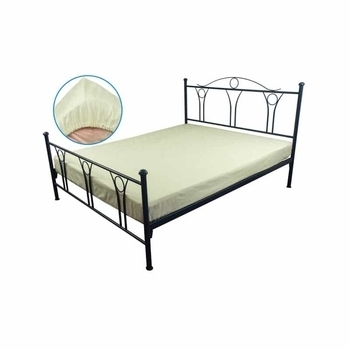 Простирадло на резинці Руно Зірки, бязь, 220х200 см, молочний (510.114У_молочній) - Pampik