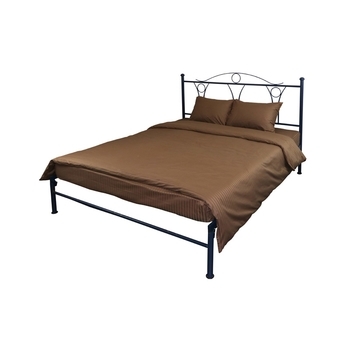 Комплект постельного белья Руно, сатин страйп, 240х220 см, коричневый (845.50ДУ_Brown) - Pampik - 2