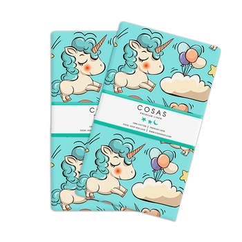 Набір наволочок Cosas Єдиноріг, ранфорс, 70х50 см, бірюзовий, 2 шт. - Pampik