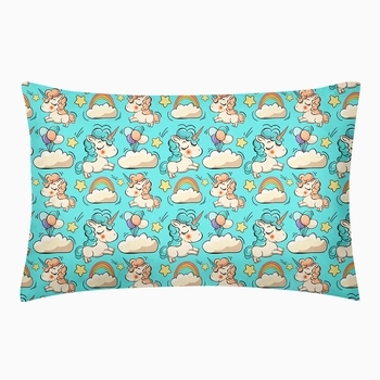 Набір наволочок Cosas Єдиноріг, ранфорс, 70х50 см, бірюзовий, 2 шт. - Pampik - 3