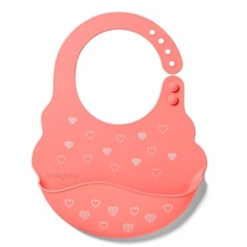 Нагрудник BabyOno Сердечки, рожевий (829/04) - Pampik