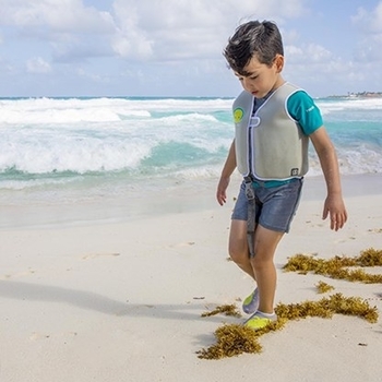 Захисні капці для купання з неопрена bbluv™ Shoöz, р.XS, сірий з салатовим (B0168-GR-XS) - Pampik - 2