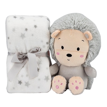 Плед Interbaby Flecce plush toy lion gray, сірий (8100261) - Pampik