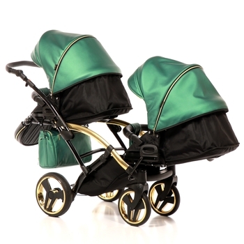 Універсальна коляска для двійні 2 в 1 Junama Fluo line Duo Slim 02, зелений (J-Fl-DUOs-02) - Pampik - 10