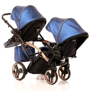 Універсальна коляска для двійні 2 в 1 Junama Fluo line Duo Slim 01, синій (J-Fl-DUOs-01) - Pampik - 8