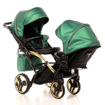 Універсальна коляска для двійні 2 в 1 Junama Fluo line Duo Slim 02, зелений (J-Fl-DUOs-02) - Pampik - 6