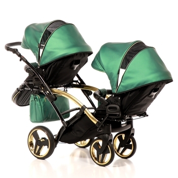 Універсальна коляска для двійні 2 в 1 Junama Fluo line Duo Slim 02, зелений (J-Fl-DUOs-02) - Pampik - 9