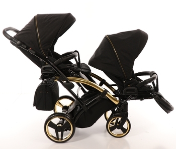 Універсальна коляска для двійні 2 в 1 Junama Diamond S-line Duo Slim 02, чорний (JD-SL-DUOs-02) - Pampik - 6
