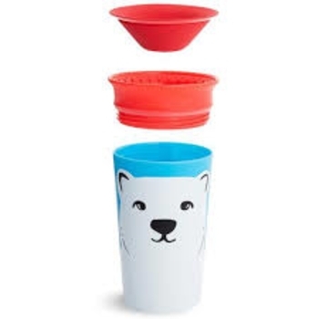 Чашка-непроливайка Munchkin Miracle 360° Trainer cup Білий ведмідь, 177 мл, білий із синім (051776) - Pampik - 4